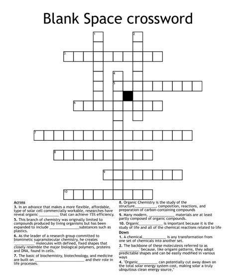 empty space crossword clue